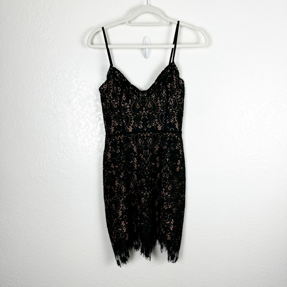 For Love & Lemons Vika Lace Mini Dress in Black Size Small - Picture 6 of 10